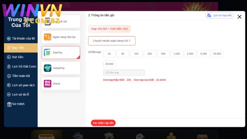 Thực hiện thành công với phương thức Zalopay